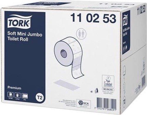 Tork Soft Mini Jumbo toiletrol 2-lgs wit 12 rol á 170m. (T2)