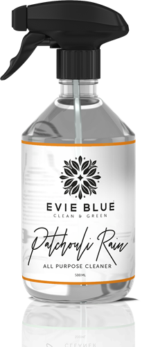 Evie Blue Sprayfles 500 ml Allesreiniger Patchouli Raing (leeg)