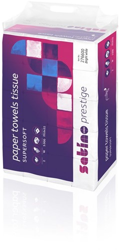 Satino Prestige Handdoekpapier Cellulose wit 2 lgs 20.6x32 cm